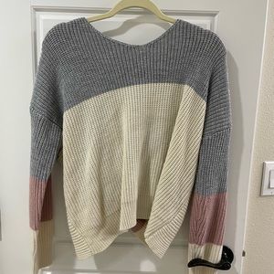 Colorblock Sweater with beautiful back detail